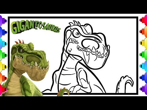 How to Draw GIGANTO from Disney Junior's New Show Gigantosaurus 💚 Dinosaur Coloring Pages for Kids