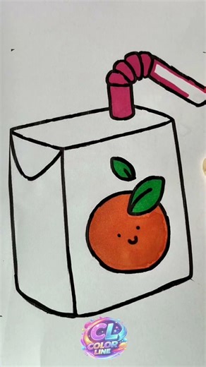 Satisfying Juice Box Coloring 🧃🍊 | Relaxing Drawing & Coloring