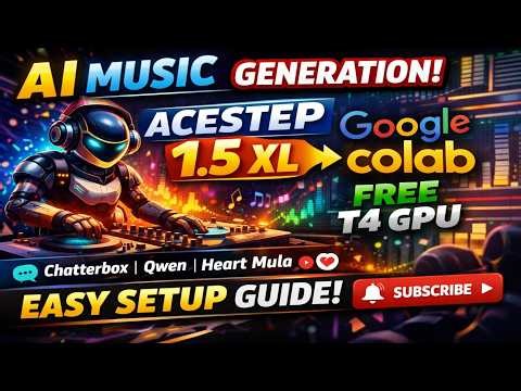 AceStep 1 5 XL on Google Colab FREE T4 GPU Generate AI Songs In Any Language Easily 🎵 Full Tutorial