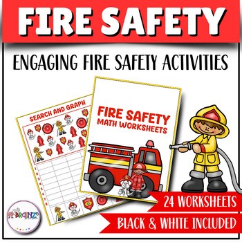 Fire Safety Math Worksheets | Counting, Graphing & Addition Activities -24 Pages