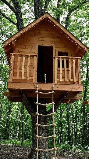 DIY Kids Treehouse With Rope Ladder 🌲✨ | Cozy Backyard Adventure Build