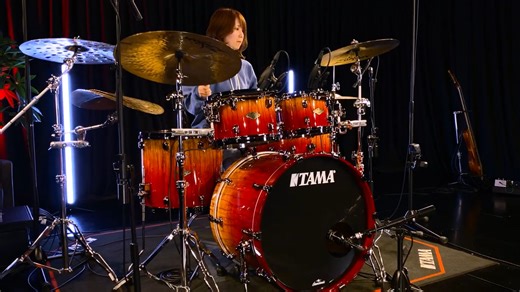 24K views · 540 reactions | Get groovin’ as Natsumi Inokuchi locks in on this stunning Starclassic W/B kit finished in a special limited edition Vermilion Bosse Fonce Fade finish. | Tama Drums | Facebook