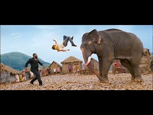 Elephant Helps Yash to Beat the Rowdies - Best Scene of Gajakesari Kannada Movie