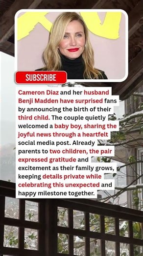 BREAKING: Cameron Diaz, 53, Welcomes Baby No. 3 – Husband Benji Madden Stuns Fans with Announcement