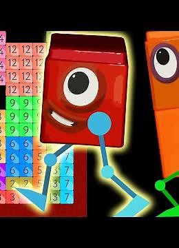 Numbers in Blocks like Tetris with Numberblocks Walking