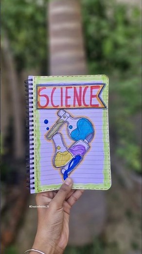 Creative Science Front Page Design 🌟 | Easy Notebook Cover Idea for Students #shorts #art #frontpage