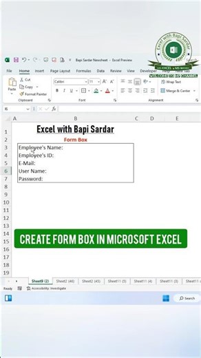 Create a clean and professional form box in Excel using Format Cells—no design skills needed!