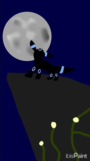Umbreon howling at the moon! #viral #art #umbreon #shinypokemon #eeveeevolutions #eevee #moon