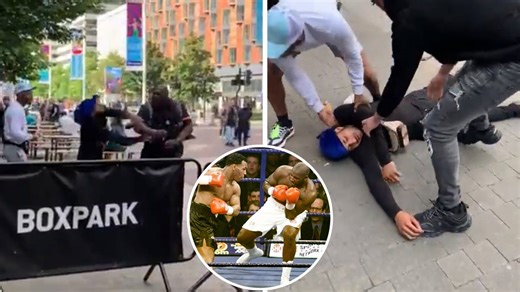 Wembley BoxPark punch: Viral video shows ex-heavyweight boxer who fought Mike Tyson knock out customer | LBC