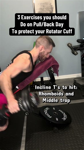 3 easy incline bench exercises to make a part of your back/pull day to support your rotator cuff!