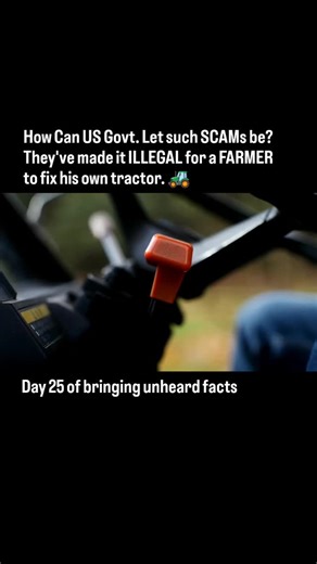 Better Humans Lab on Instagram: "John Deere put a software lock on their tractors. If a farmer changes a spark plug, the engine shuts down until a "Certified Dealer" comes to unlock it for $500. American farmers are now buying cracked Ukrainian firmware on the black market just to hack their own tractors so they can harvest their corn. You bought the metal, but you are renting the engine."