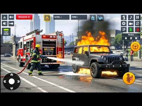 FireFighter Emergency Rescue Simulator 3D - 911 Emergency Fire Truck Rescue Simulator Game Play