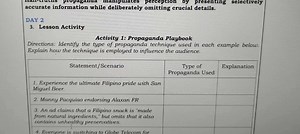 Identify the type of propaganda technique used in each example ... | Filo