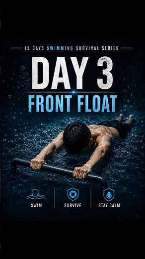 Day 3 Front Float Practice | Swimming Step by Step 🏊‍♂️ #swimming #explorepage #ytshorts #survival