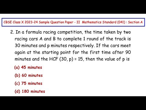 Q2 - In a formula racing competition, the time taken by two racing cars A and B to complete 1 round