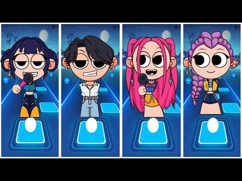 Kpop Demon Hunters vs SAJA Boys 🎮 | Tiles Hop EDM RUSH🐾 #47