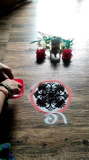 Easy free hand rangoli #yt shorts rangoli like &subscribe