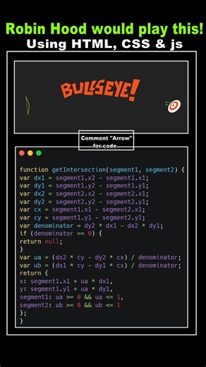 Archery Game with Pure JavaScript 🎯 #coding #gamedev #webdevelopment #shorts #javascript