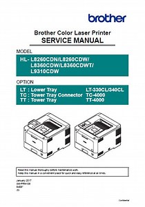 BROTHER HL-L8260CDN, HL-L8260CDW, HL-L8360CDW, HL-L8360CDWT, HL-L9310CDW Color Laser Printer HL-Series - Service Manual and Parts Manual