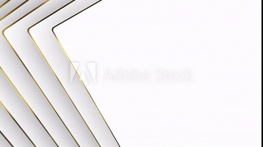 Abstract Golden Geometric Lines Animated Background. 4k Elegant Seamless Looped Golden Lines Animation on White Background. Empty Space For Text or Copy.