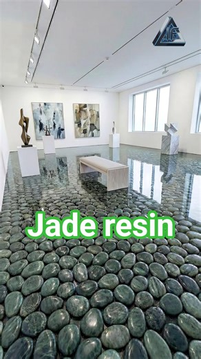 Jade Mosaic Epoxy Floor in a White Cube Gallery ✨ Glass Resin Finish