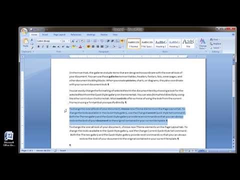 Microsoft Word 2007 Formatting Text