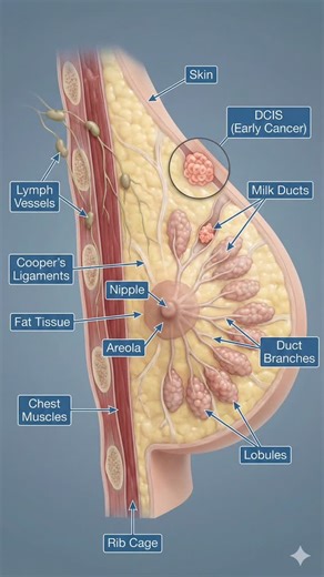 𝐄𝐗𝐏𝐋𝐎𝐑𝐄 𝐍𝐔𝐑𝐒𝐈𝐍𝐆 🎯✨ on Instagram: "Breast cancer often begins in the milk ducts as DCIS (early-stage cancer). Understanding breast anatomy helps with early detection—stay informed, stay aware."