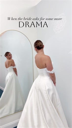 For the bride looking for the perfect dramatic accessory! #bridalshop #weddingdressshopping #cape #lace