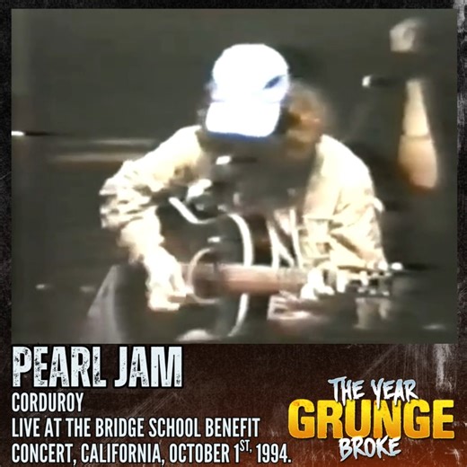 PEARL JAM - Corduroy - ON THIS DAY, October 1st, 1994, Live at the Bridge School Benefit Concert, Shoreline Amphitheatre, Mountain View, California. | The YEAR Grunge BROKE