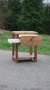 Farmhouse Bedside Table With Hidden Drawer: Solid Wood Nightstand - Etsy