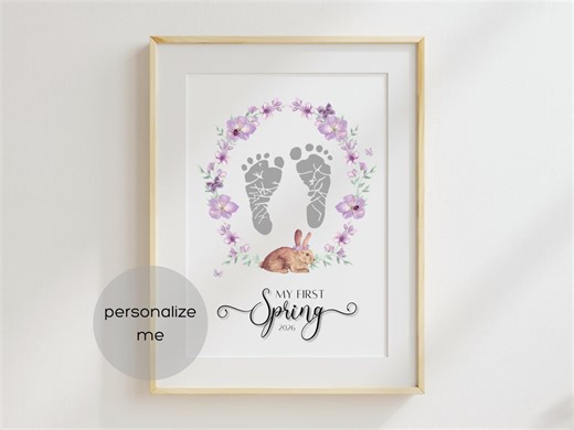 My First Spring Handprint Footprint Craft for Baby, Infant, Toddlers and Kids (editable, Digital Download) - Etsy