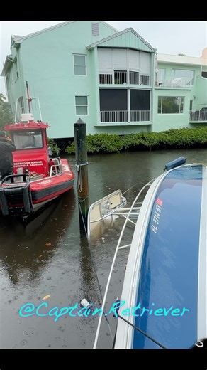 88K views · 10K reactions | 26’ Proline sinks with heavy rains! Salvaging the boat. Righting & refloating with comealongs & liftbags. Check your deck drains regularly, once clogged the rain will run into your bilge instead of over the side. #captainretriever #sunk #oops #salvage #rescue #towing #boatus #mayday #weather #boat #insurance | Captain Retriever | Facebook