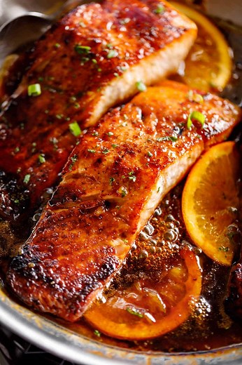 Crispy Honey Orange Glazed Salmon