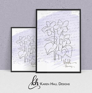 February Birth Month Flower/violet Violets/downloadable Print/birth Flower/floral Printable Art/creative Journal/planner Inspiration - Etsy Canada