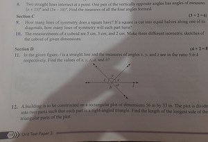 8. Two straight lines intersect at a point. One pair of the ver... | Filo