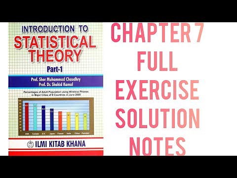 Introduction to Statistical Theory Part-1 Chapter 7 full exercise sol Notes for BS and BSC students