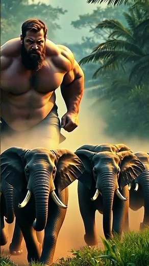 Giant Monster Chasing Elephants in the Wild! #AIAnimation #MonsterChase #ElephantRun #3DVideo