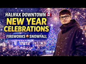 New Year’s Eve in Halifax 🇨🇦 | Snowfall ❄️, Fireworks🎇 & Midnight Walk 4K