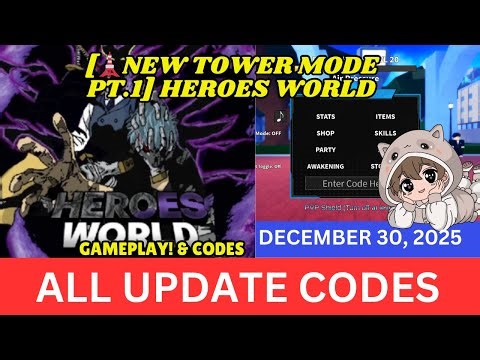 ALL UPDATE CODES Heroes World ROBLOX, December 30, 2025