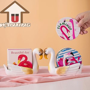 [Hot Item] Flamingos Absorb Water Placemat Square Coaster Holder Round Anime Cartoon Mat