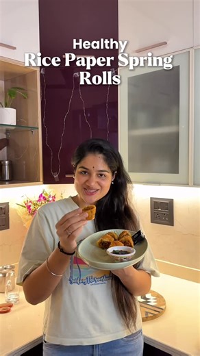 Manmit Kaur on Instagram: "Rice Noodles , or Rice Paper ke Spring Rolls? 😍😍 Pagal ho jaoge aap! Jese kal Indian Women team ne Australian women team ko harake sbko kar diya 😍 Let’s celebrate and cheer for Indian Women Cricket Team for ICC Women’s World Cup 2025 🥰 Comment Spring Rolls for the complete recipe! 🥰 #springrolls #ricepaper #noodles #springroll #crispy #crunchy #tasty #roll #noodles [Cripy Rice Paper Spring Roll, crunchy snack, Rice Noodles spring