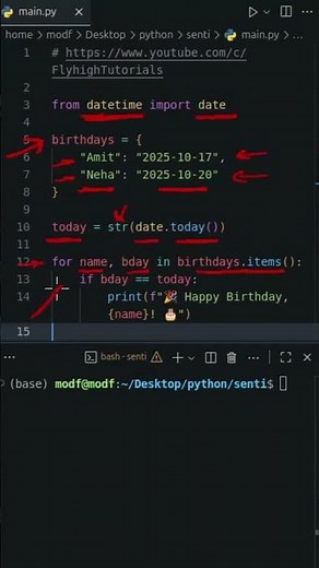 🤯 Automate Birthday Wishes with Just 5 Lines of Python 🎂 #python #coding #automation #programming