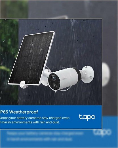 TP-Link Tapo A200 4.5W Non-Stop Solar Panel for Rechargeable Battery Security Camera, Outdoor IP6...