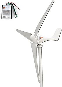 Small Wind Turbine Generator AC 12V or 24V, 100W 200W 300W 400W Economy Windmill for Wind Solar Hybrid System 2m/s Start Wind Speed 3 Blades(100Watt 12Volt)