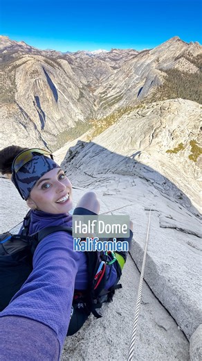 Marlene Vey on Instagram: "Würdest du dich trauen? 🤯🙌 Wanderung zum berühmten Half Dome im Yosemite-Nationalpark 🌄😍 Wir starten früh.☝️😲 Vor uns liegen über 30 Kilometer hin und zurück und rund 2.000 Höhenmeter.🥵💪 Es wird also ein langer Tag durch eine der beeindruckendsten Landschaften Kaliforniens.🙏☺️🇺🇸 Der Start ist noch relativ entspannt & gleichzeitig wunderschön.🥹🤍 Der Weg windet sich durch die 