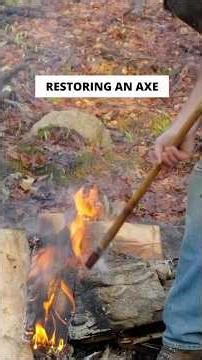 Bringing a Broken Axe Back to Life #wood #medievalblacksmith #woodworking