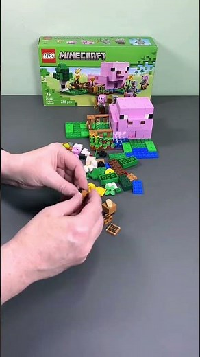 LEGO Minecraft set:21268 The Baby Pig House. #lego #minecraft #pig #house #timelapse