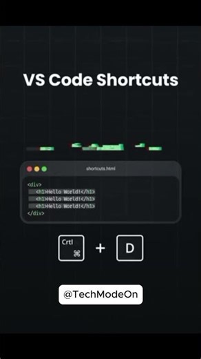 Code Shortcuts🔥💻 #codingtips #html #learntocode ‪@Tech-Mode-On-Official