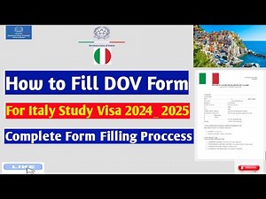 How to fill Dov Form (Declaration of Value) ,Italy study Visa form, Complete Guidance A to Z
