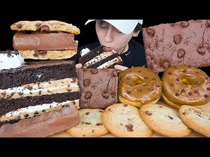 ASMR Chocolate Desserts *Cookie Dough Cake, Candy Ice Cream, Cookies, Donuts, Brownie